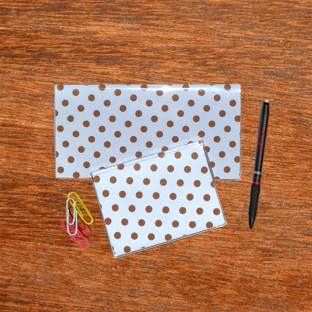 Blue & Brown Dots | Checkbook and Debit Set | 50 Page Checkbook ...