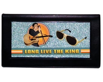 Checkbook Cover | Elvis Sunglasses | 50 Page Checkbook Register | Photo Credit Card Holder | C46