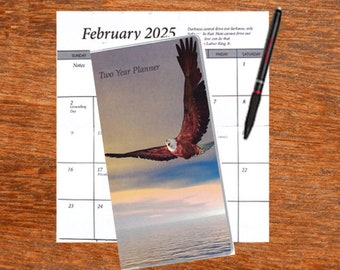 2 Year 2024 2025 Pocket Calendar Planner | Eagle | Notepad