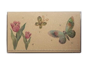 Your Color Choice * Bling Glitter with Butterflies | 3 Year 2024 2025 2026 Pocket Calendar Planner |  Notepad