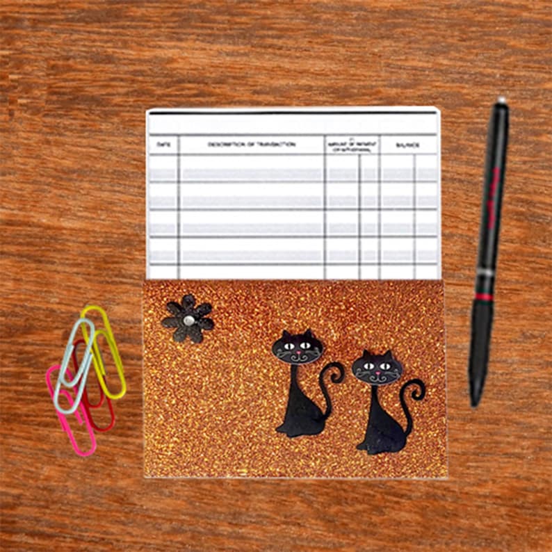 RFID Protected Debit Credit Card Holder | Orange Black Cat | Mini ...