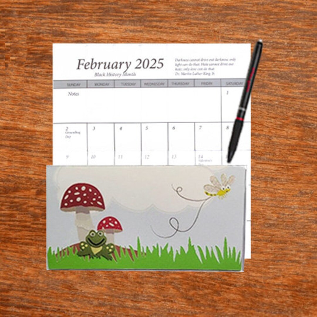 3 Year 2024 2025 2026 Pocket Calendar Planner Toadstool Frog Notepad Etsy