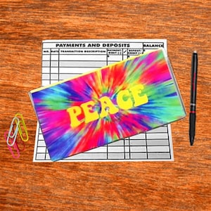 Checkbook Cover Tie Dye Choice with Large Print Checkbook Transaction Register