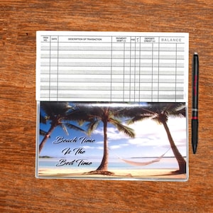 Checkbook Cover Ocean Beach Choice with Free 50 Page Checkbook Register
