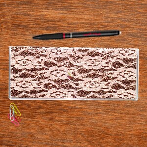 Oversized Checkbook Cover Gold Lace with Free Jumbo Big Low Vision Aid Check Register C303