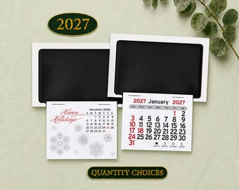 2027 Business Card Stick Up Calendar USA Made Peel & Stick