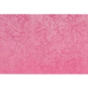May include: Pink patterned paper with a delicate floral design. The paper has a subtle shimmer and is perfect for crafting or scrapbooking.