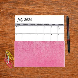 2 Full Years 2026 2027 Pocket Calendar Floral Swirl Color Choice Planner Free Notepad