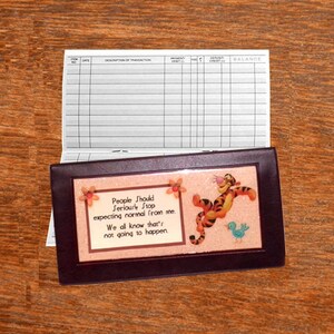 Checkbook Cover | Tigger Window | 50 Page Checkbook Register | Photo Credit Card Holder | C41