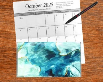 Style Choice * Beach * Ocean * | 3 Year 2024 2025 2026 Pocket Calendar Planner  | Notepad