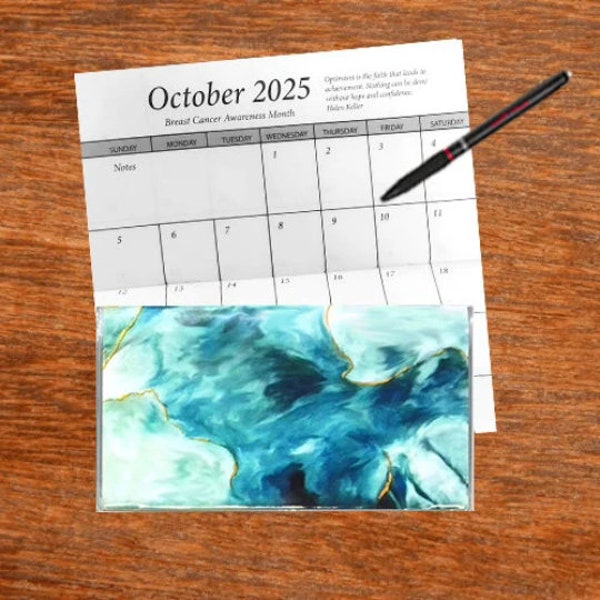 Style Choice * Beach * Ocean * | 3 Year 2024 2025 2026 Pocket Calendar Planner  | Notepad