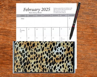 Your Choice * Leopard | 2 Year 2024 2025 Pocket Calendar Planner | Notepad