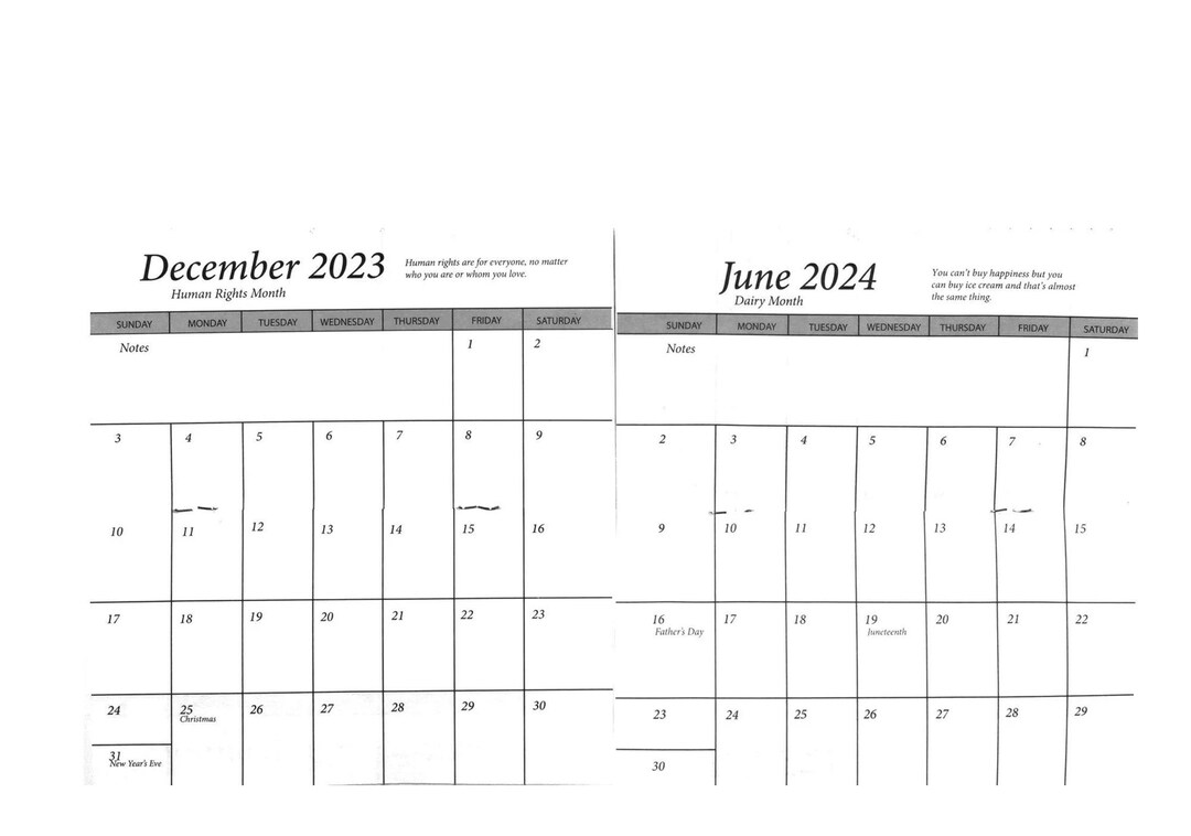 2 Year 2023 2024 Pocket Calendar Planner Datebook Replacement - Etsy