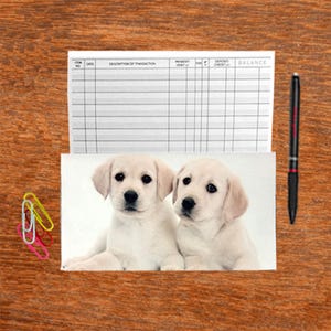 Checkbook Cover Dog Puppy Choice with Free 50 Page Checkbook Register