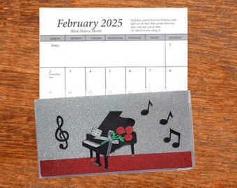 2 Year 2024 2025 Pocket Calendar Planner | Grand Piano | Notepad