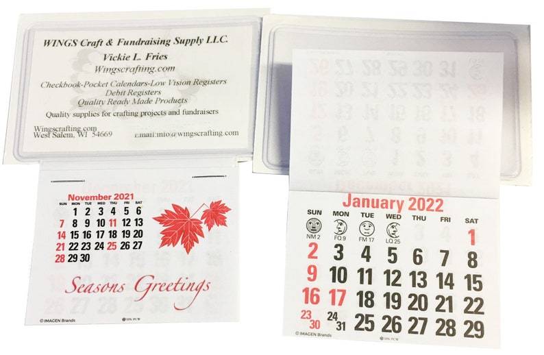 2022 Business Card Stick up Calendars Peel N Stick Press and Etsy