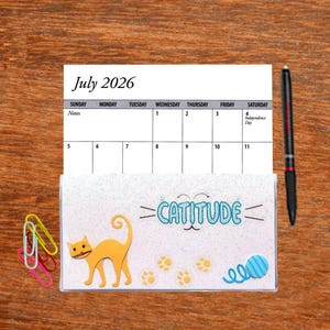 2 Full Years 2026 2027 Pocket Calendar Bling Glitter Cat Choice Planner Free Notepad