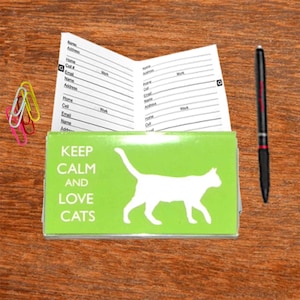 Keep Calm and Love Cats - Lime | Password and Address Book | 30 Page Notepad | P15