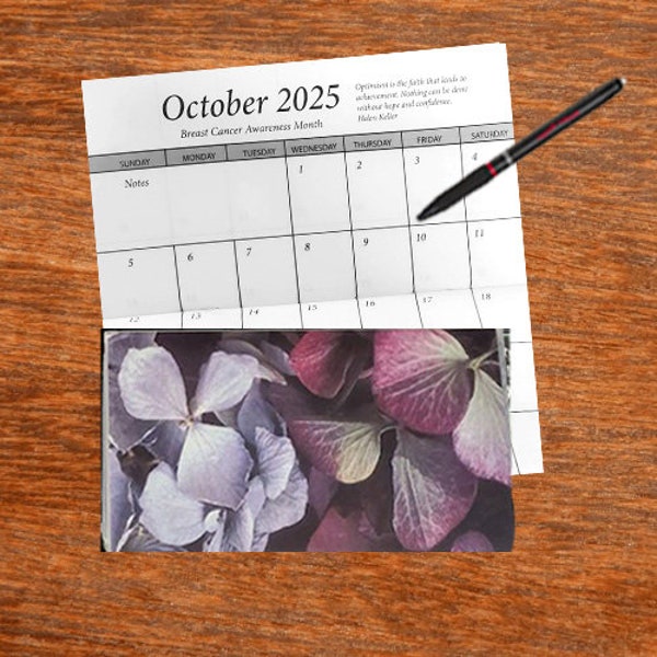 Your Choice * Flowers * Leaves * Trees * | 3 Year Pocket Calendar | 2024 2025 2026 Planner | Notepad |