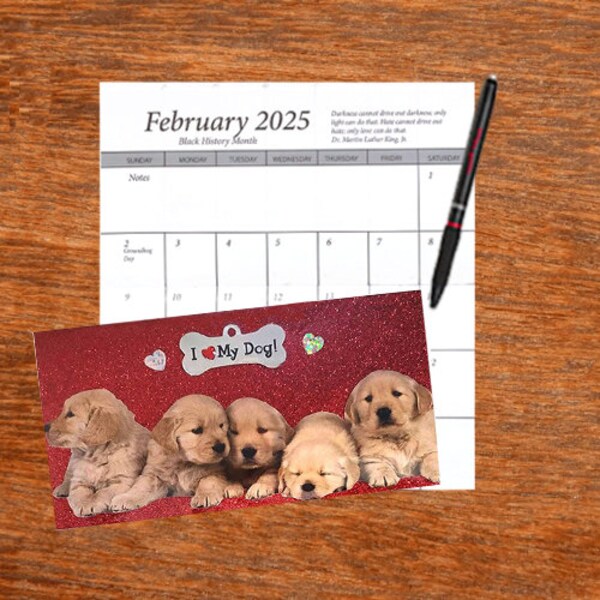 Your Choice * Lab Love |  3 Year 2024 2025 2026 Pocket Calendar Planner | Notepad