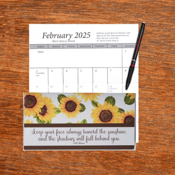 Choice * Flowers | 3 Year Pocket Calendar | 2024 2025 2026 Planner | Notepad |