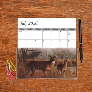 2 Full Years 2026 2027 Pocket Calendar Choice of Deer Wolves Planner Free Notepad