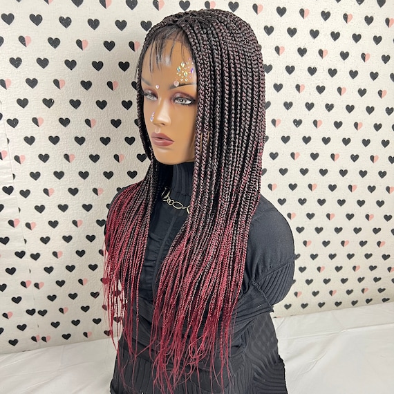 Braided Wig Box Braids Lace Front Wigs for Black Women 1b Black