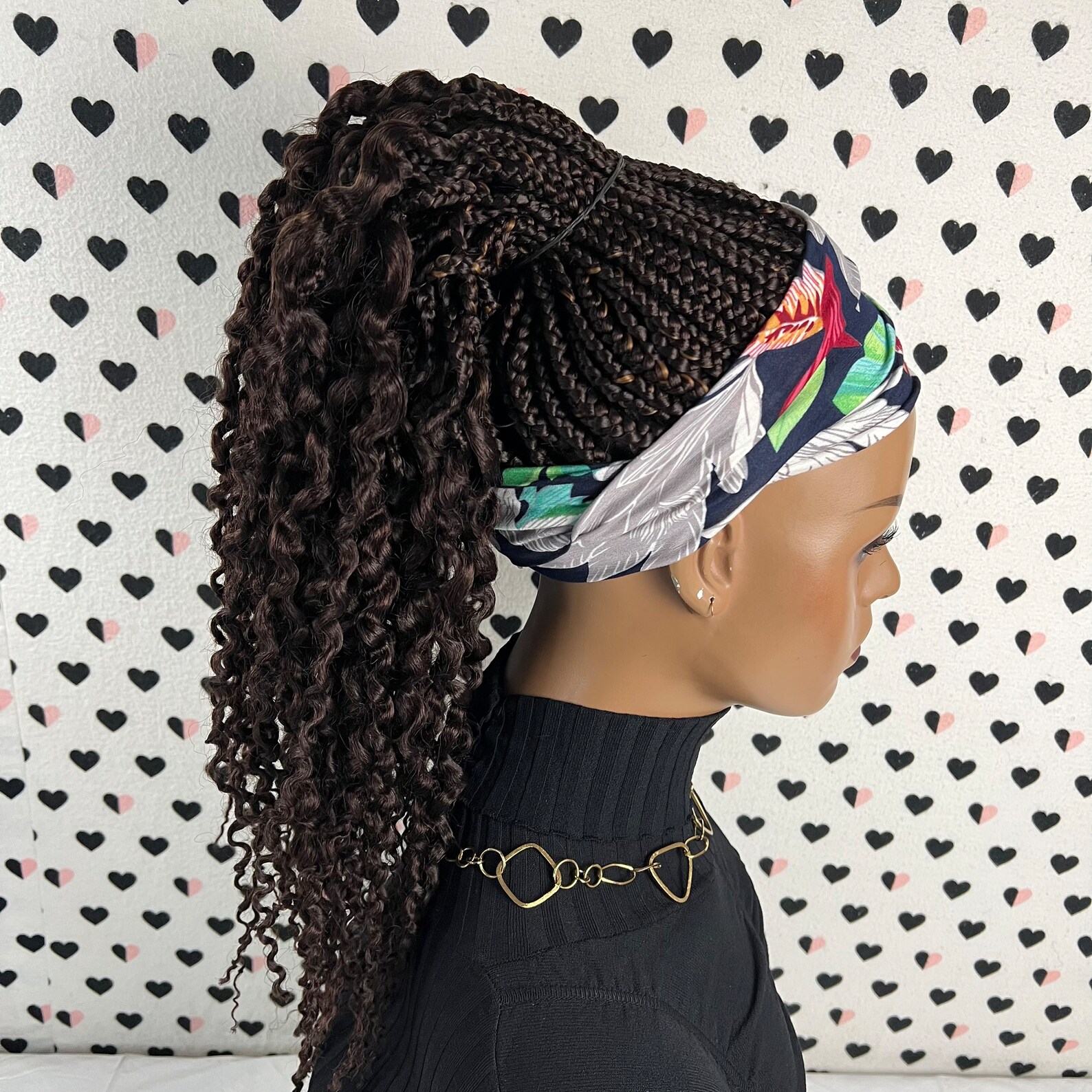 Curly Braids Headband Wig Braided Head Band Wig Small Braid Etsy