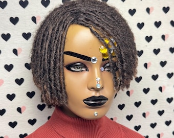 Short Faux Locs Wig Dreadlock Synthetic Afro Twist Braided Wigs For Black Women Color Brown 30