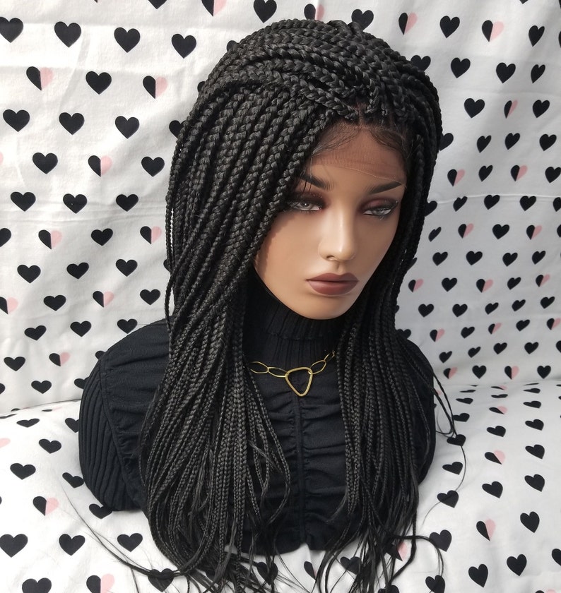 Braided Wig Box Braids Lace Front Wigs for Black Women 1b | Etsy
