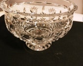 Vintage Waterford Crystal Footed Killarney 6 quot Diameter Bowl. Great Condition Seahorse Watermark on Base