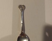Vintage Silverplate 4-1 2 quot Long Demitasse Spoon with Winged Scarab Beetle. Egyptian Revival