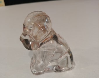 Vintage Glass Bulldog With Hollowed Out Base. Vintage Candy