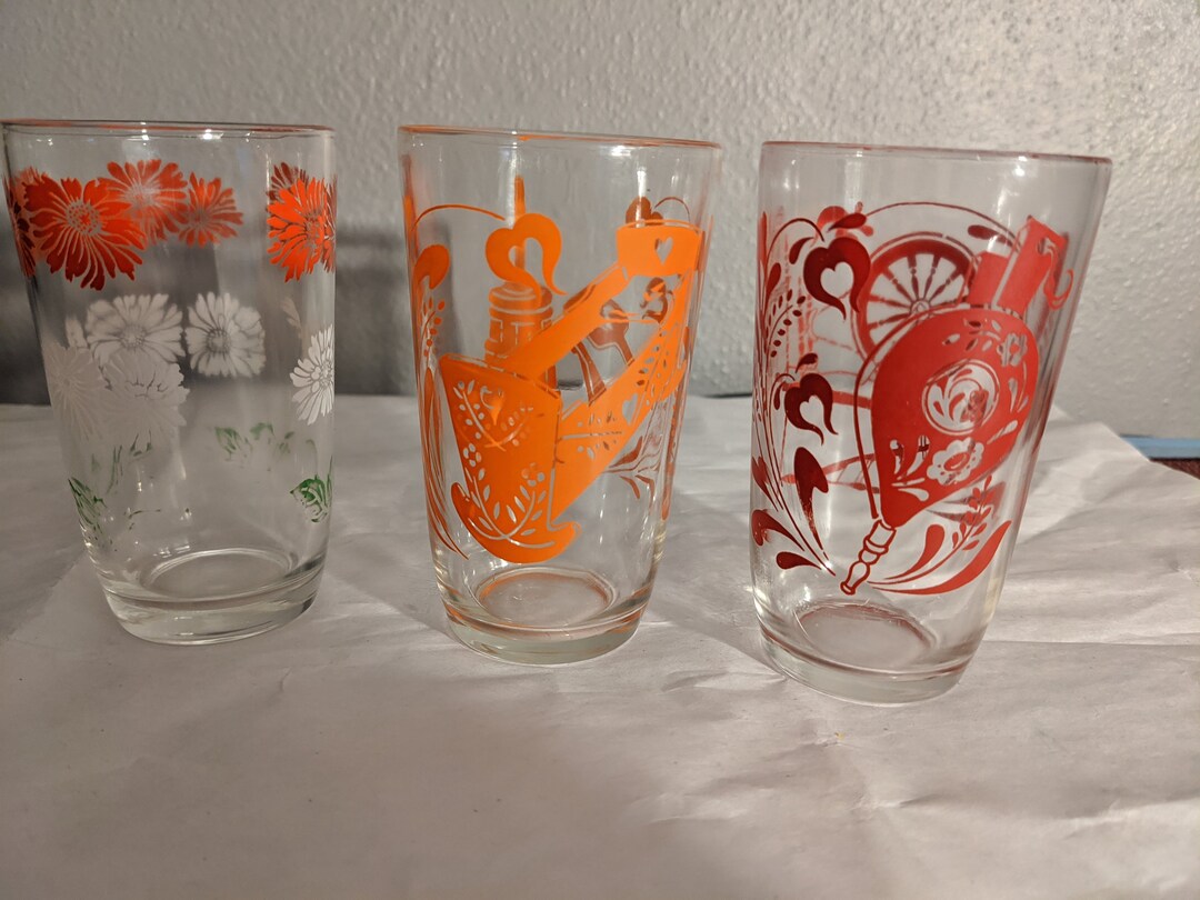 FREE SHIPPING- Vintage Set of 3 Swanky Swig 3-3/4" Tall Juice Glasses ...