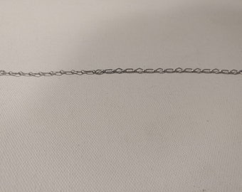 Vintage Chain Link Sterling Silver Chain for Charm Bracelet. 7" Long. Easy open clasp. Closes securely.