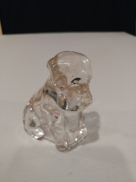 Vintage Glass Bulldog With Hollowed Out Base. Vintage Candy 