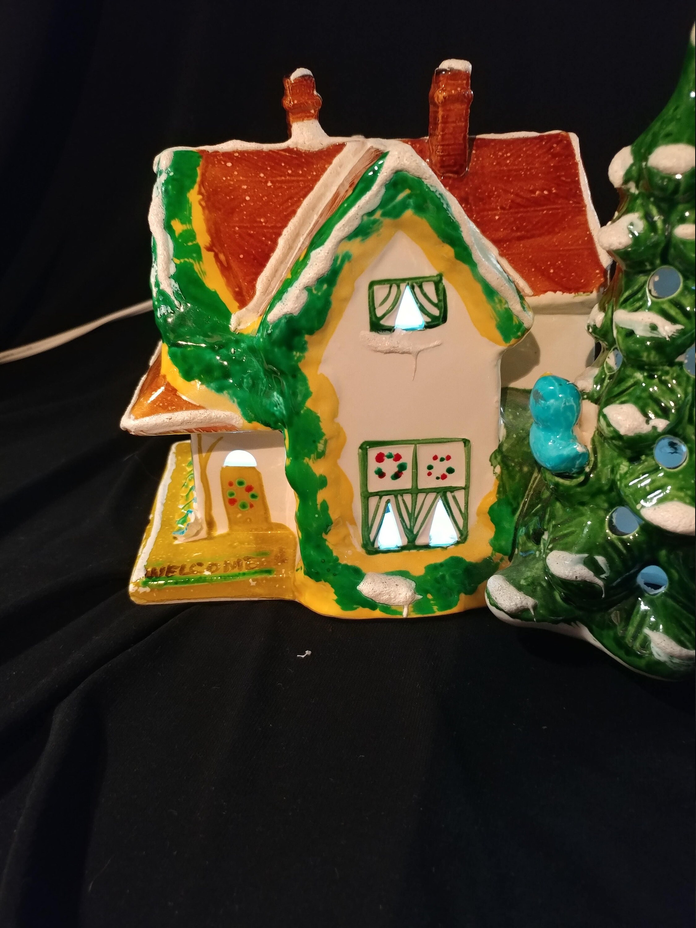 Vintage 1st Edition Porcelain Light up Christmas Village Etsy