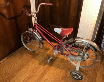 Vintage All Original Bike, Schwinn Pixie, Red Bicycle 46
