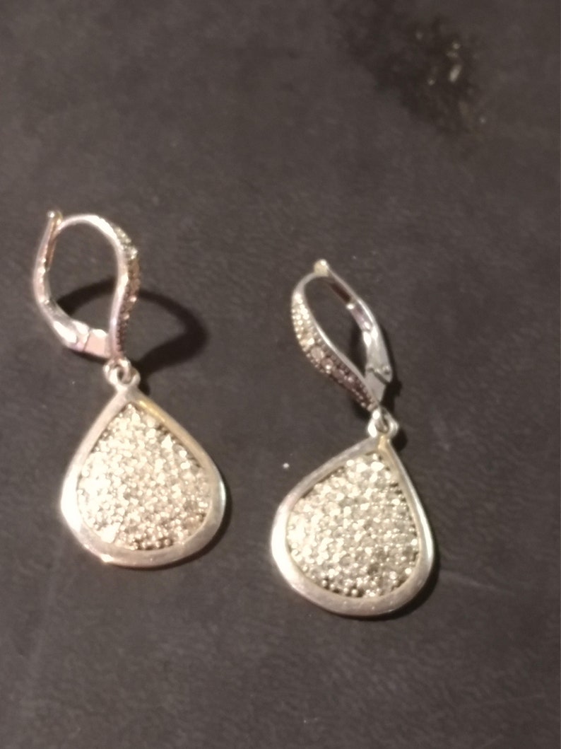 Vintage Signed VO 925 Sterling Silver Drop Style Earrings for Etsy