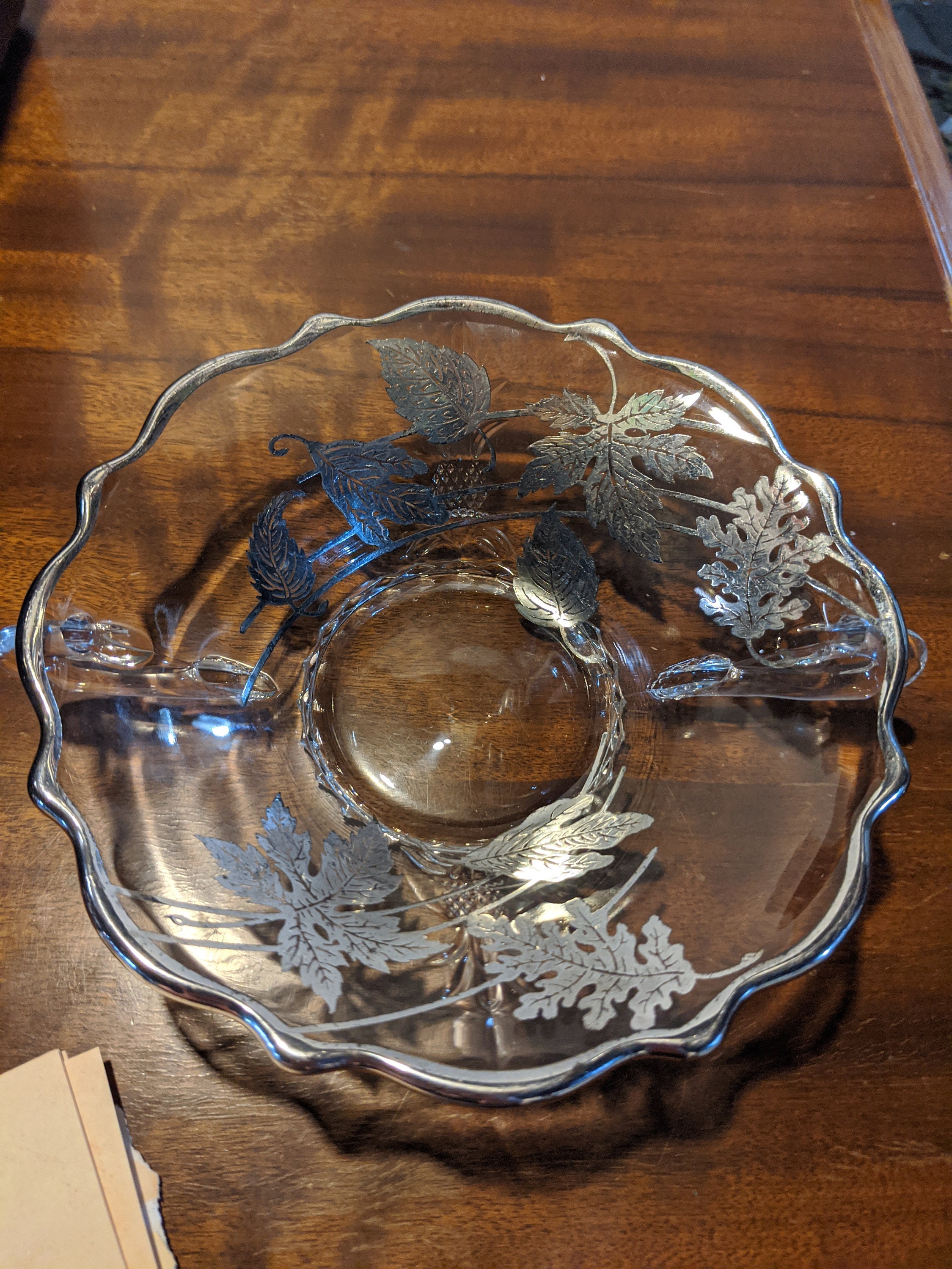 FREE SHIPPING Vintage Heisey Jelly Dish With Sterling Silver Etsy