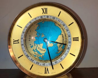 I960's IMHOF Swiss 15 Jewels Gilt Brass Manual Winding 8 Day World