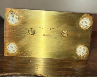 I960's IMHOF Swiss 15 Jewels Gilt Brass Manual Winding 8 Day World