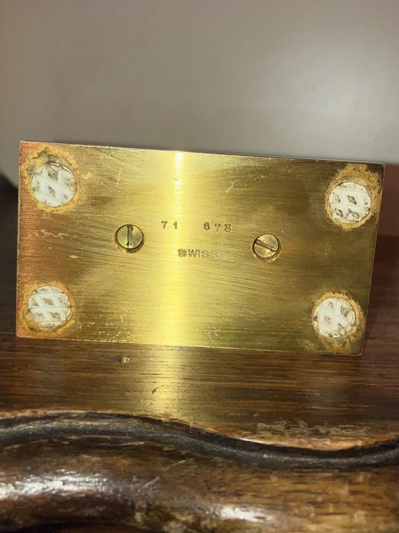 I960's IMHOF Swiss 15 Jewels Gilt Brass Manual Winding 8 Day World