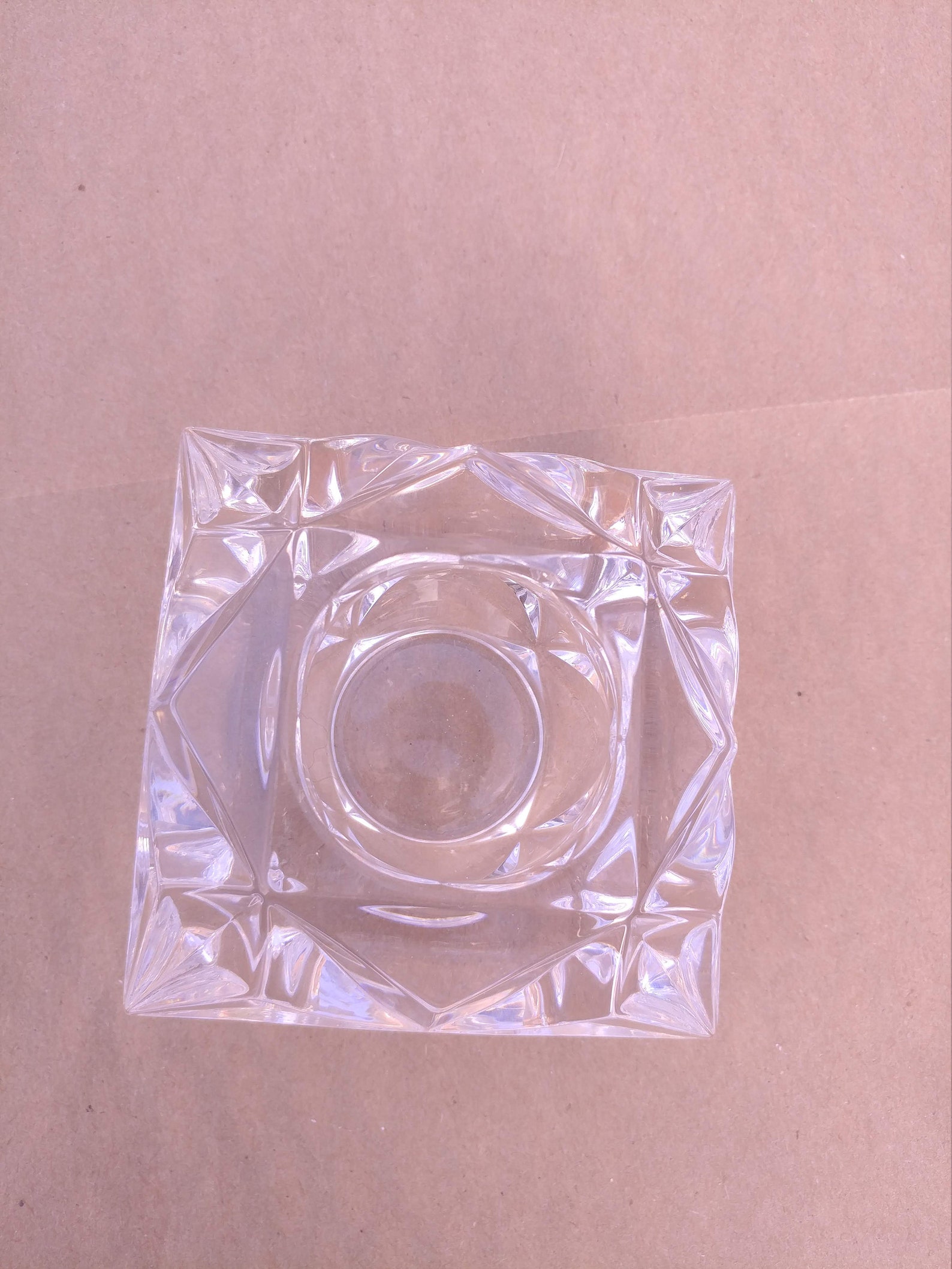 Vintage Heavy Crystal Cut Square Votive Candle Holder. Etsy