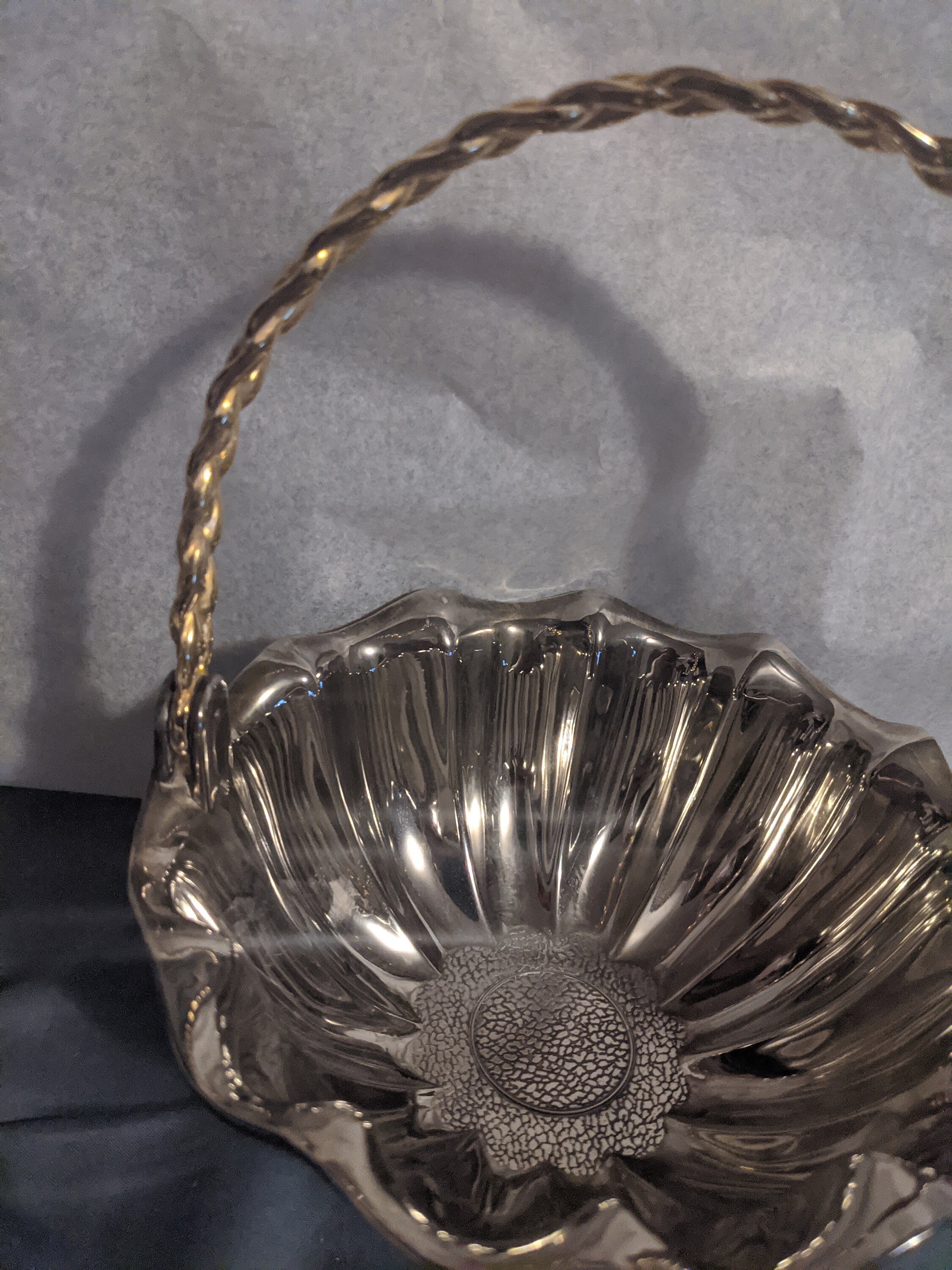 FREE SHIPPING Vintage Silver Plate Basket with Fluted Edges Etsy