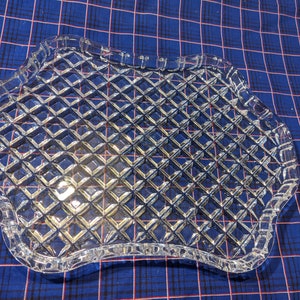FREE SHIPPING- Vintage Royal Limited 24% Leaded Czech Crystal Tray. 11-1/4" Long x 8-3/4" Wide.