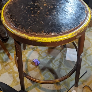 FREE SHIPPING- Vintage Mid Century  Industrial Metal Stool. Royal Metal Chicago Pattern-See below re: condition and more info