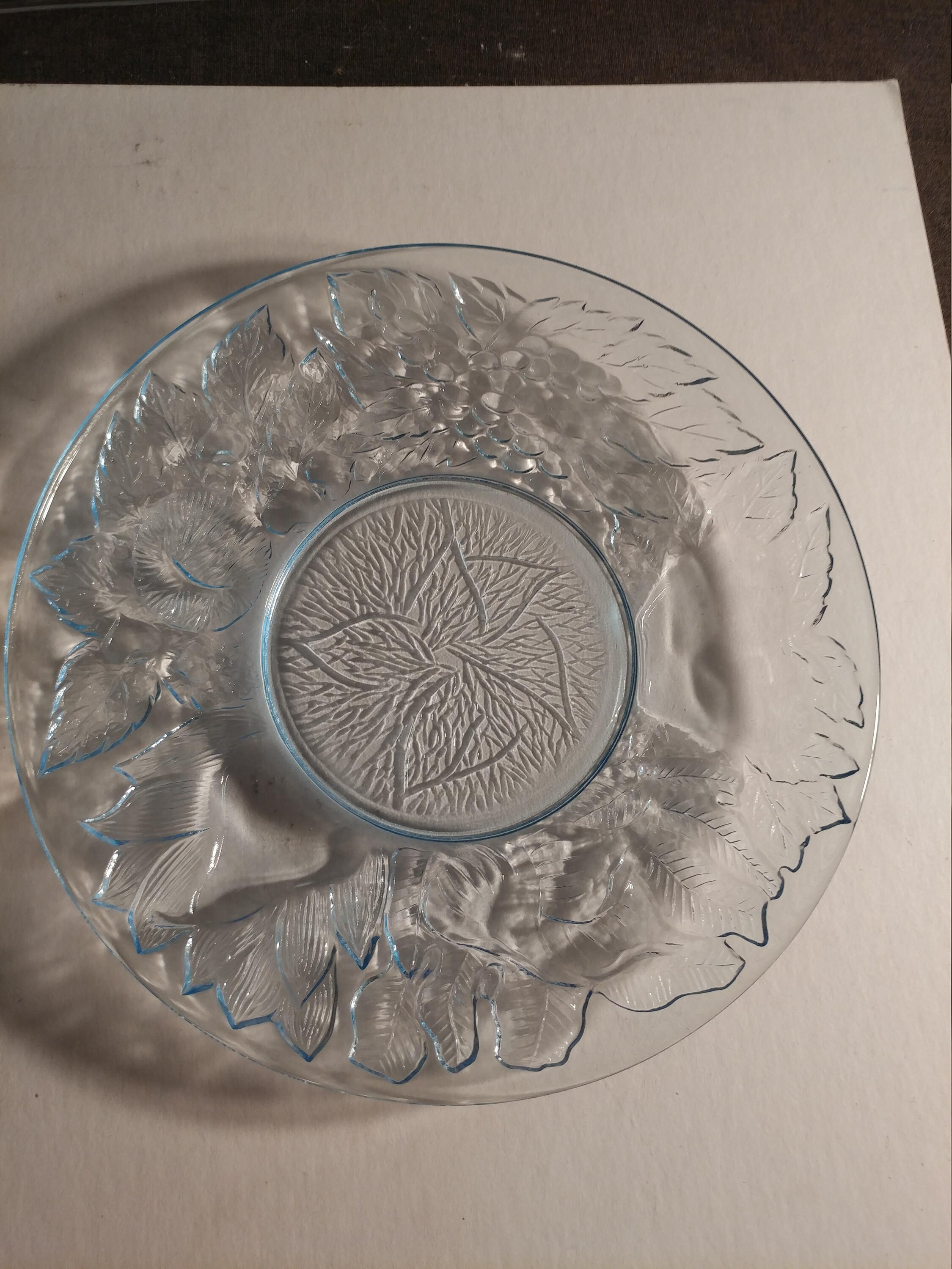 Vintage Set of 5 Blue Pressed Glass Salad Plates. Sized Etsy