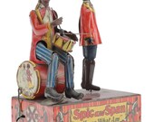 1- RARE Vintage Marx, Spic Drummer and Span Dancer Wind-Up Tin Toy.