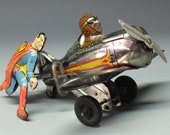VINTAGE MARX SUPERMAN Roll Over Airplane (Chrome Edition)
